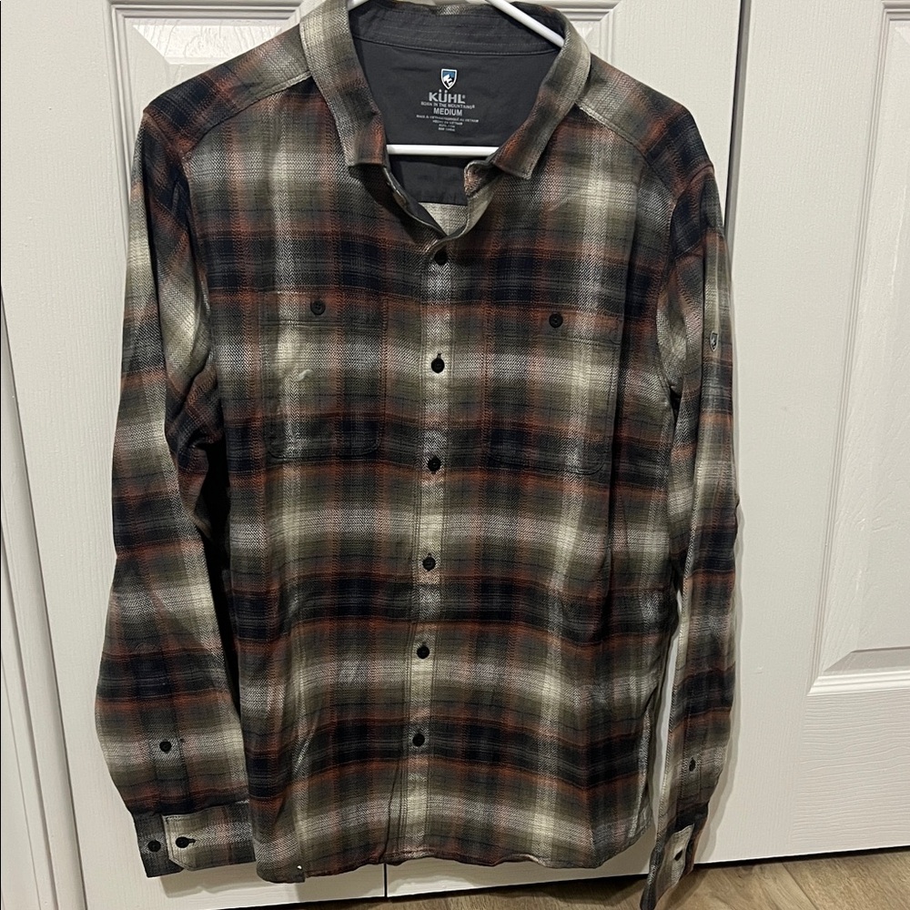 Kuhl Men's Plaid Button Down Shirt - Black, Brown, Gray
